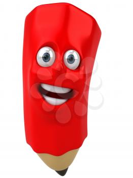 Royalty Free 3d Clipart Image of a Red Pencil