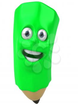 Royalty Free 3d Clipart Image of a Green Pencil