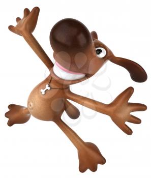 Royalty Free 3d Clipart Image of a Dog Jumping in the Air