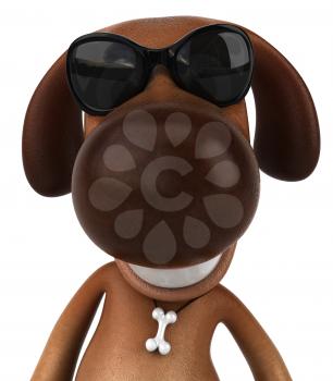 Royalty Free 3d Clipart Image of a Dog Wearing Sunglasses