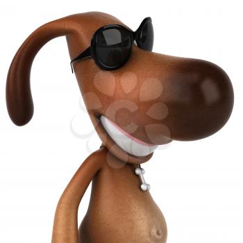Royalty Free 3d Clipart Image of a Dog Wearing Sunglass