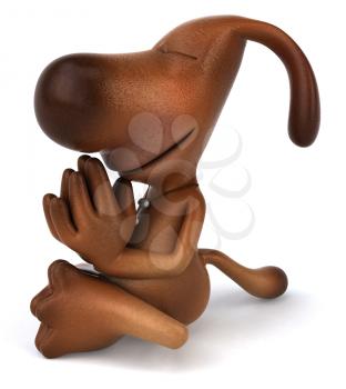 Royalty Free 3d Clipart Image of a Dog Meditating