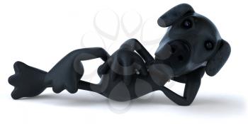Royalty Free 3d Clipart Image of a Black Dog