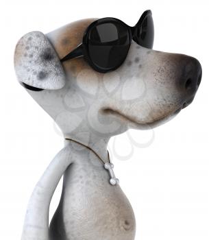 Royalty Free 3d Clipart Image of a Jack Russell Terrier Dog  Wearing Sunglasses