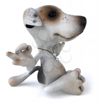 Royalty Free 3d Clipart Image of a Jack Russell Terrier Dog Meditating