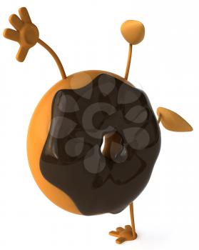 Royalty Free Clipart Image of a Doughnut of Doing a Handstand