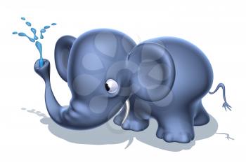 Royalty Free 3d Clipart Image of an Elephant