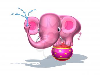 Royalty Free 3d Clipart Image of a Pink Elephant