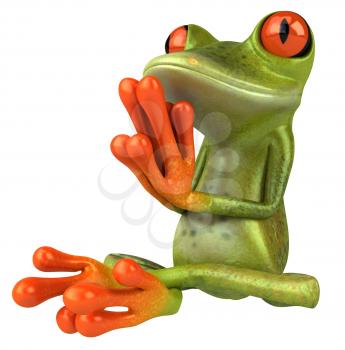 Royalty Free 3d Clipart Image of a Frog Meditating