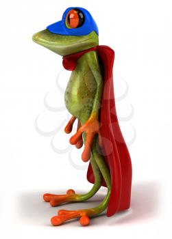 Royalty Free Clipart Image of a Superhero Frog