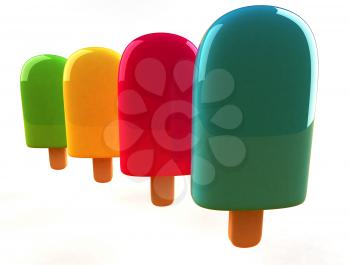 Royalty Free 3d Clipart Image of Popsicles