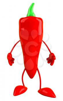 Royalty Free Clipart Image of a Red Pepper Man