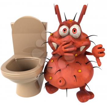 Royalty Free Clipart Image of a Bathroom Germ