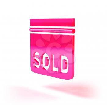 Royalty Free 3d Clipart Image of a Sold Sign