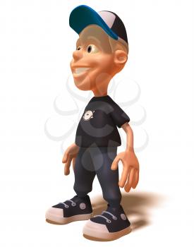 Royalty Free 3d Clipart Image of a White Youth