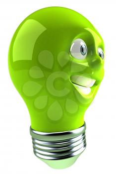 Royalty Free 3d Clipart Image of a Green Light Bulb