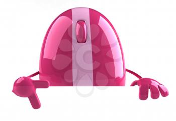Royalty Free 3d Clipart Image of a Pink Computer Mouse