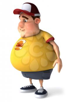 Royalty Free Clipart Image of an Overweight Man