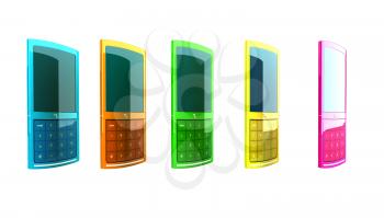 Royalty Free 3d Clipart Image of Cell Phones