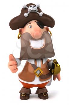 Royalty Free Clipart Image of a Pirate Giving a Thumbs Up
