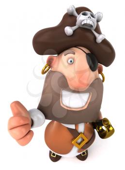 Royalty Free Clipart Image of a Pirate Giving a Thumbs Up