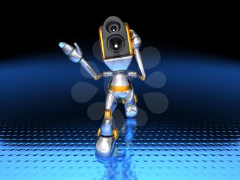 Royalty Free 3d Clipart Image of a Stereo Head Robot