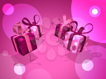 Royalty Free 3d Clipart Image of Pink Gifts