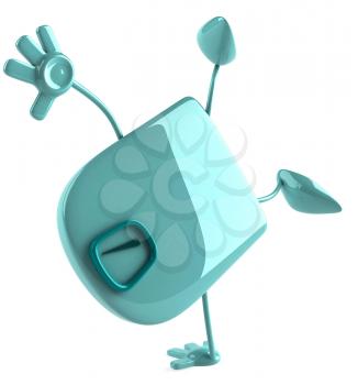 Royalty Free Clipart Image of Scales Doing a Handstand