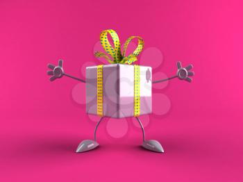 Royalty Free 3d Clipart Image of a Shiny Gift