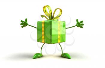 Royalty Free 3d Clipart Image of a Shiny Gift