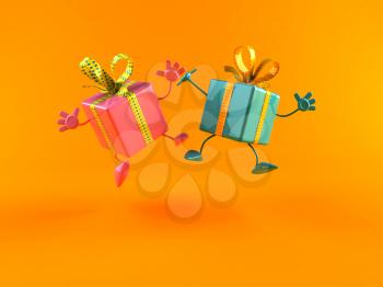 Royalty Free 3d Clipart Image of Shiny Gifts