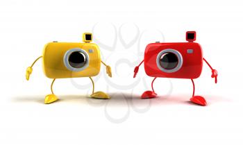 Royalty Free 3d Clipart Image of Cameras