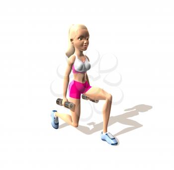 Royalty Free 3d Clipart Image of a Girl Exercising