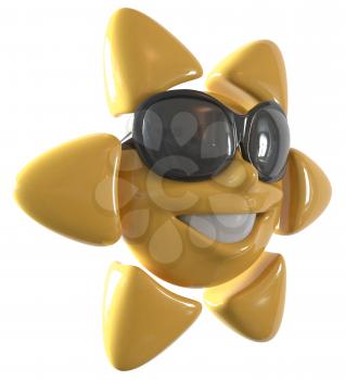 Royalty Free 3d Clipart Image of a Sunflower Wearing Sunglasses