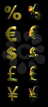Royalty Free 3d Clipart Image of Money Symbols