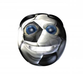 Royalty Free 3d Clipart Image of a Soccer Ball Smiley