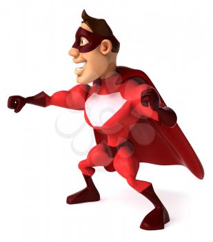 Royalty Free Clipart Image of a Superhero Ready to Fight