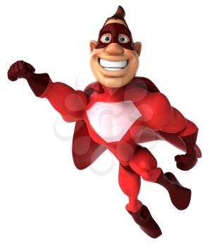 Royalty Free Clipart Image of a Flying Superhero