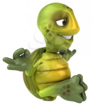 Royalty Free 3d Clipart Image of a Turtle Meditating