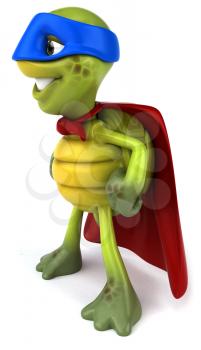 Royalty Free Clipart Image of a Side View of a Superhero Turtle