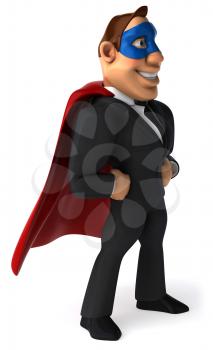 Royalty Free Clipart Image of a Superhero Businessman