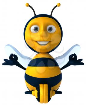 Royalty Free Clipart Image of a Meditating Bee