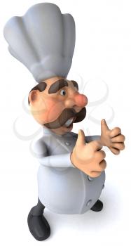 Royalty Free Clipart Image of a Chef Giving Thumbs Up
