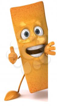Royalty Free Clipart Image of a French Fry Giving a Thumbs Up
