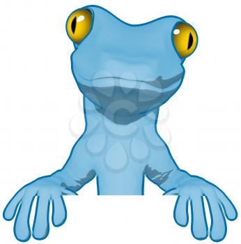 Royalty Free Clipart Image of a Blue Gecko