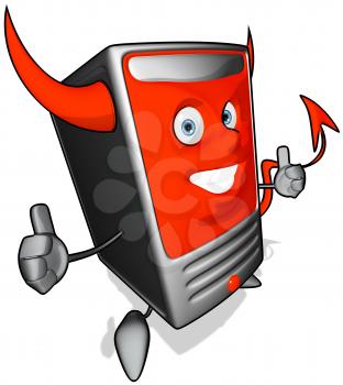 Royalty Free Clipart Image of a Devil Modem