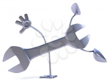 Royalty Free Clipart Image of a Happy Wrench