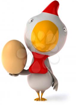 Royalty Free Clipart Image of a Chicken With an Egg