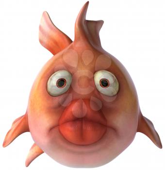 Royalty Free Clipart Image of a Fish With Big Lips