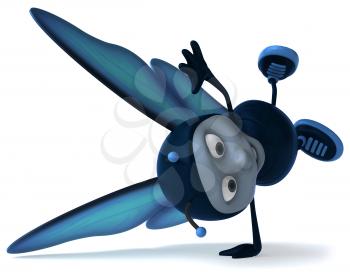 Royalty Free Clipart Image of a Butterfly Doing a Cartwheel
